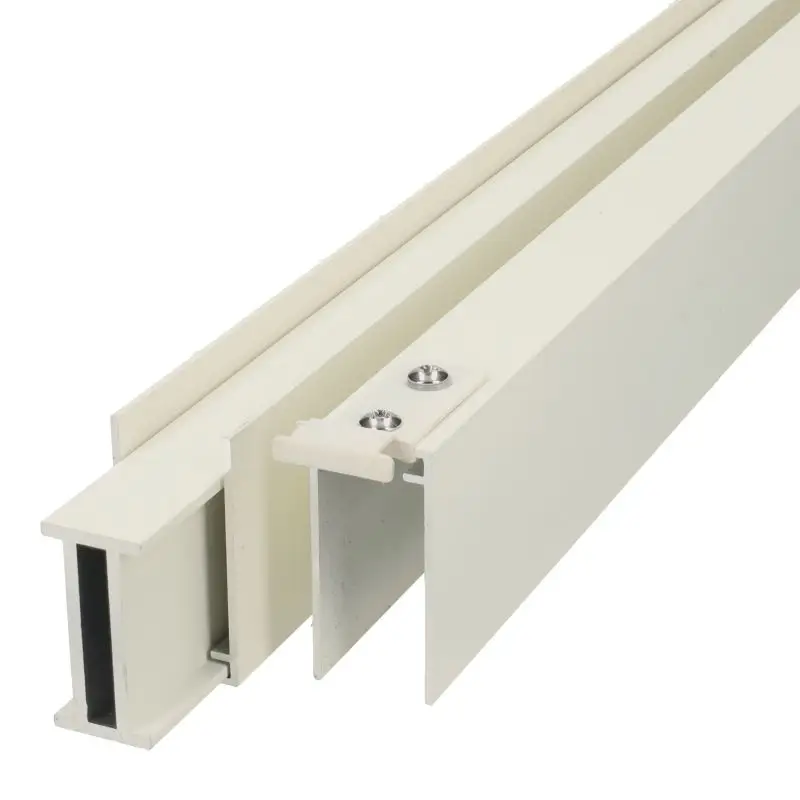 Onder- en bovenregel Verticaal - Zelfbouw - wit aluminium 2 x 2,5 x 180 cm Uitverkoop