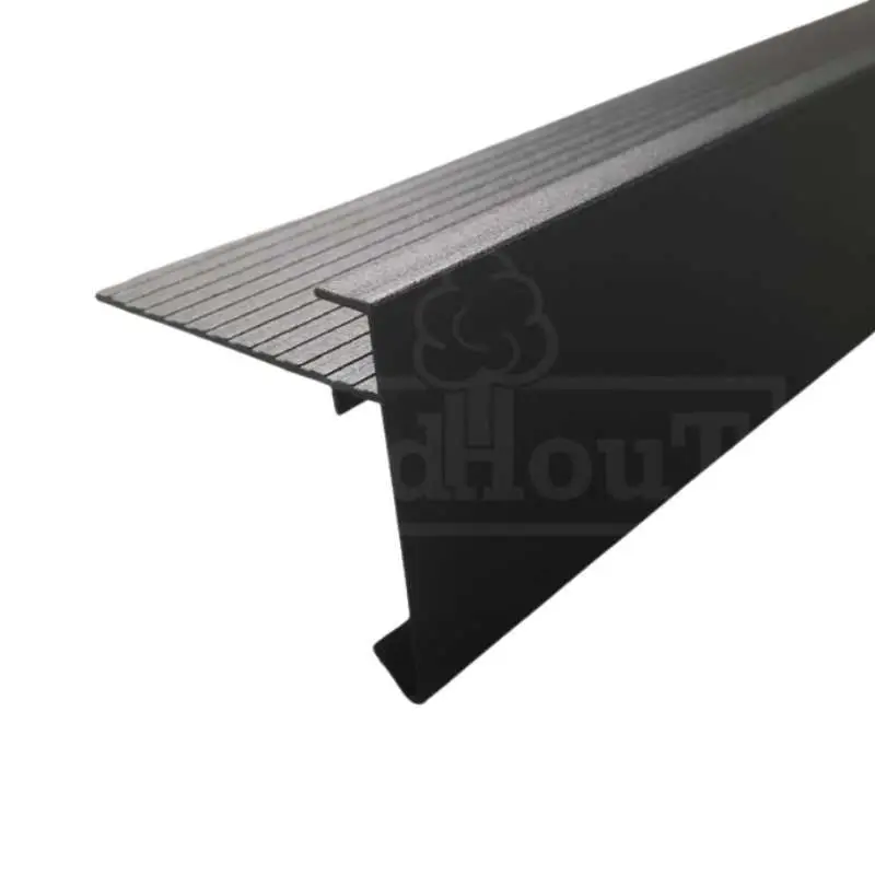 Daktrim aluminium zwart recht 250 cm (60 mm) Uitverkoop