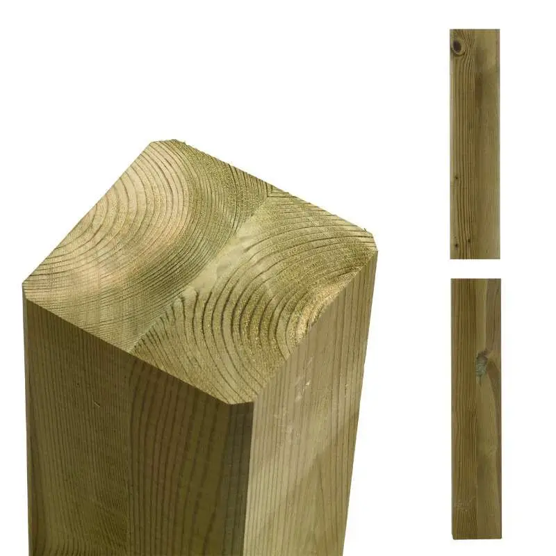 Fabrieksprijs Paal vuren 9 x 9 cm groen geimpregneerd (148 cm) ongepunt geschaafd