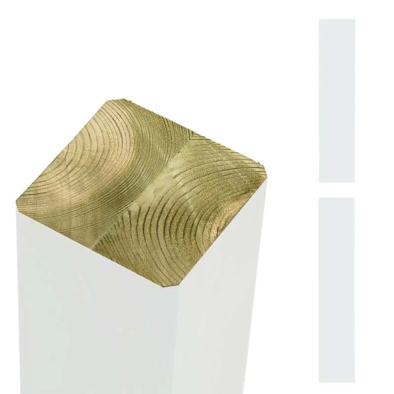 Veilige Betaling Paal vuren 9 x 9 cm wit (268 cm) ongepunt geschaafd