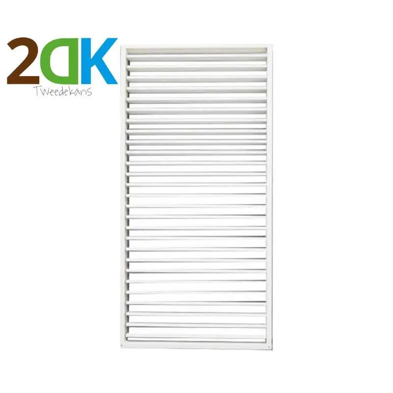 Finale Uitverkoop Tweedekans - Schutting shutter hardhout keruing verstelbare lamellen wit (90 x 180 cm)
