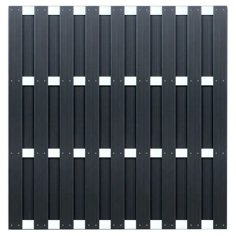 Bestseller Zelfbouw schutting composiet Ibiza antraciet met blank alu accessoires (180 x 180 cm)