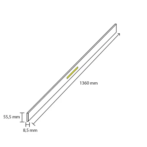 Afwerklijst onderkant - Ledstrip helder wit - Jönköping Blond Eiken - 140 x 5,5 cm Uitverkoop
