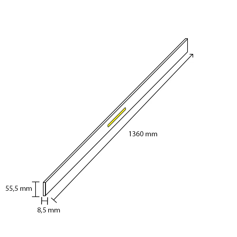 Superprijs Afwerklijst onderkant - Ledstrip warm wit - Lulea Grijs Marmer - 140 x 5,5 cm