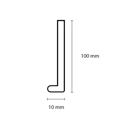 Must-Have Afwerklijst L-kap - Lulea Grijs Marmer - 100 x 10 mm 305 cm
