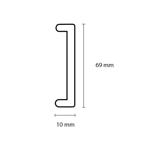 Afwerklijst U-kap - Lulea Grijs Marmer - 69 x 10 mm 305 cm Bestseller