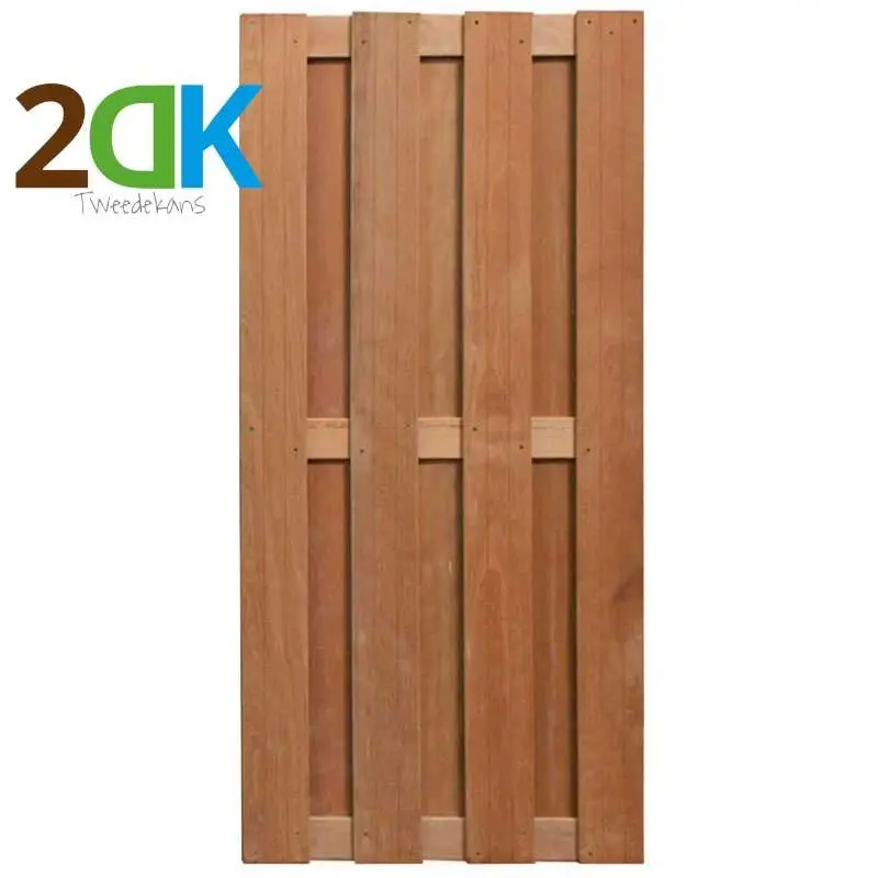 Must-Have Tweedekans - Schutting hardhout keruing Robuust recht (90 x 180 cm) v-groef dikte 4,5 cm