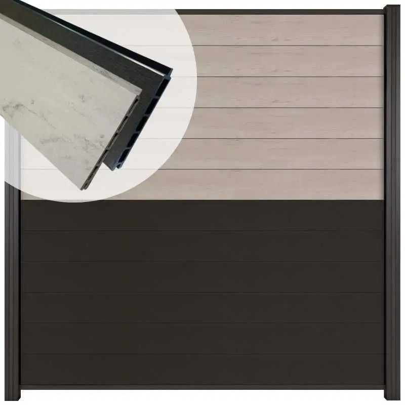 Hete Deal Schutting composiet Mix & Match grijs/aluminium (180 x 180 cm)