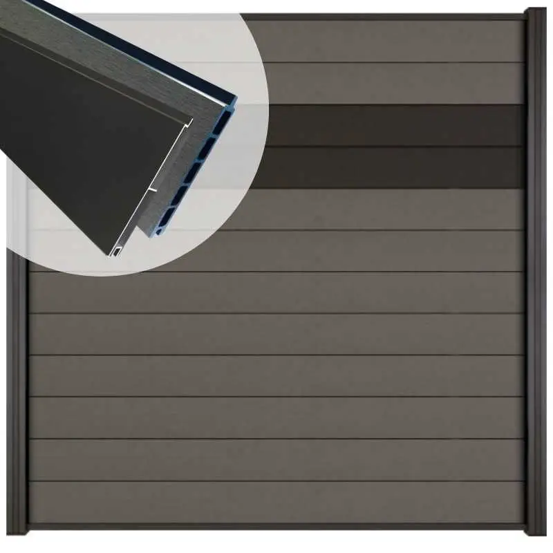 Gratis Retour Schutting composiet Mix & Match dark grey/aluminium antraciet(180 x 180 cm)