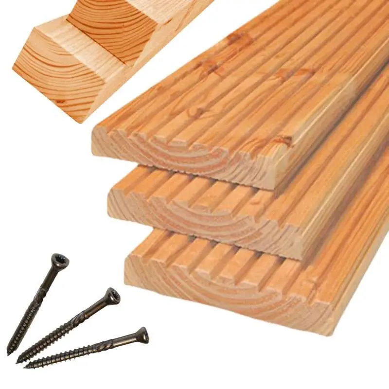 Vlonderplank totaalpakket Douglas 2,5 x 14 cm (4,00 mtr) gedroogd groef/ribbel Direct Beschikbaar