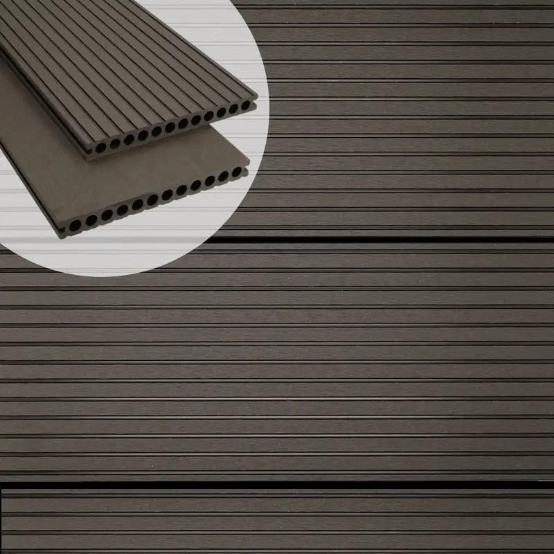Vlonderplank composiet semi massief 2,5 x 25 cm - XWB Lava vlak en grove ribbel Actieprijs