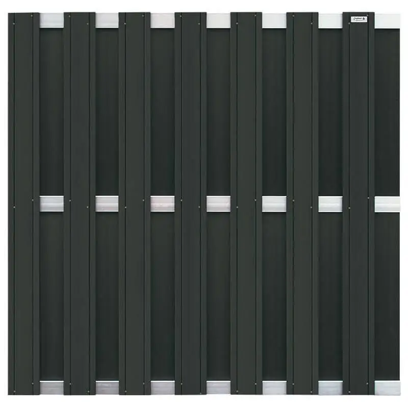 Schutting composiet Design antraciet met blank aluminium frame Weekendaanbieding