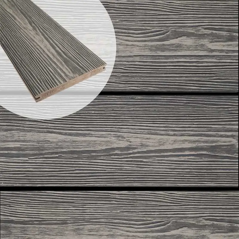 Vlonderplank composiet massief 2,4 x 19 cm driftwood grey schorsmotief Goedkoop
