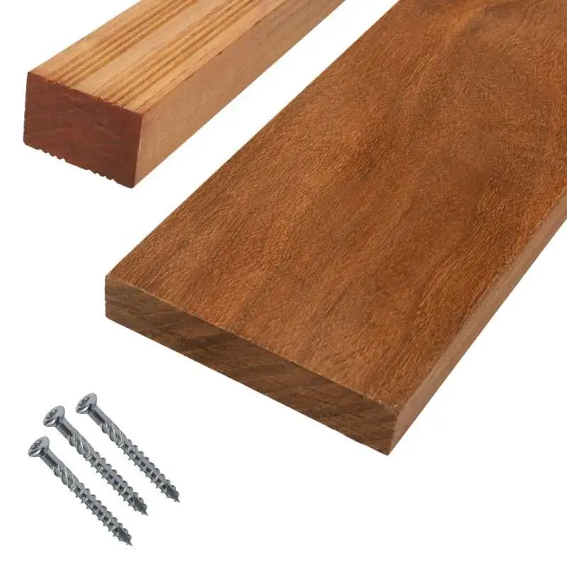 Exclusieve Aanbieding Vlonderplank totaalpakket hardhout Cumaru 2,5 x 14 cm (2,15 mtr) vlak geschaafd
