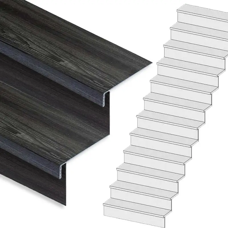 Traprenovatie set - rechte trap - 12 treden SPC toplaag Antraciet incl. stootborden Must-Have