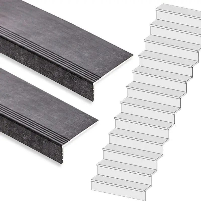 Bestel Nu Traprenovatie set - rechte trap - 16 treden SPC toplaag Beton zwart