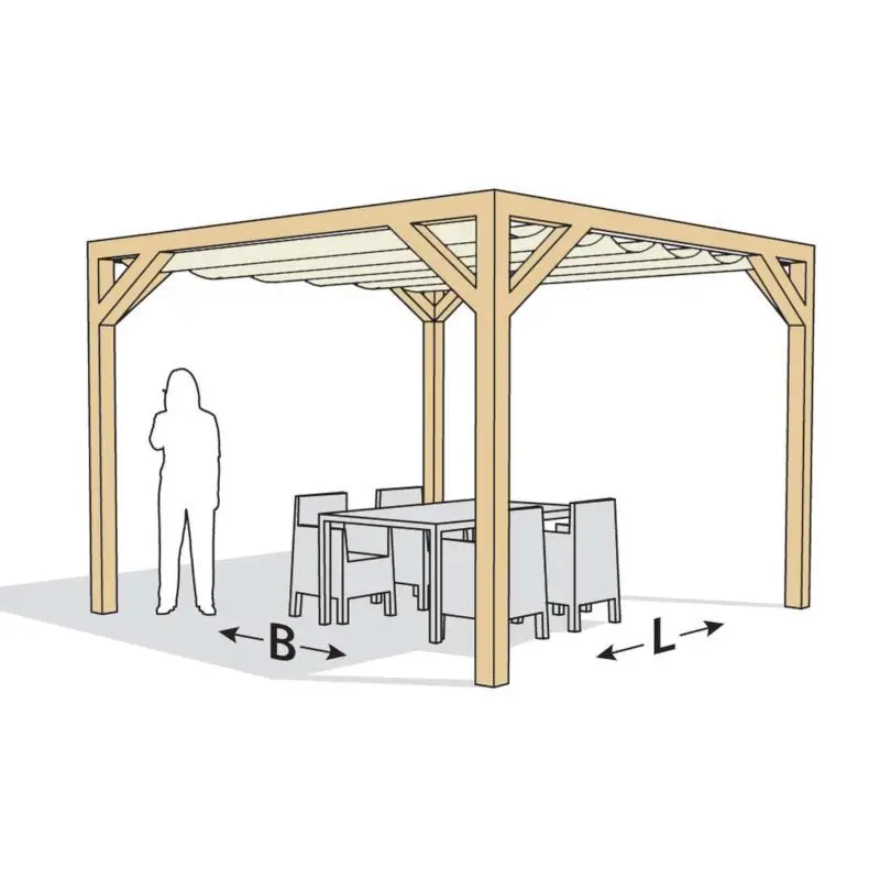 Op = Op Houten Pergola - Eiken 250 x 400cm vrijstaand
