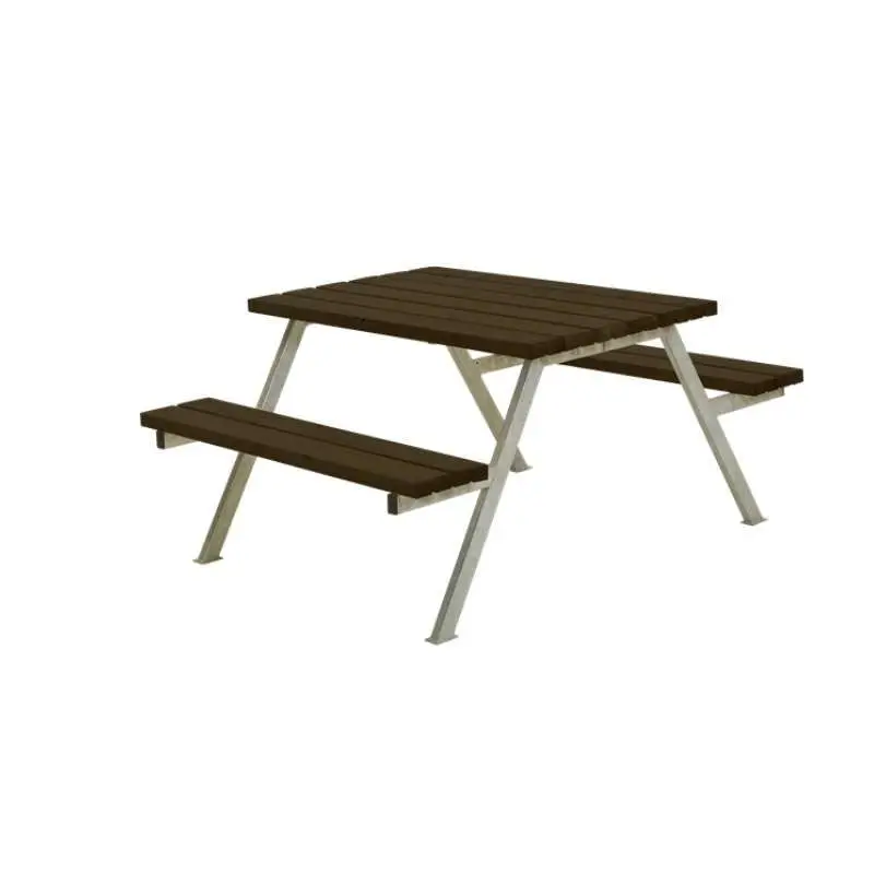 Superprijs Picknicktafel vuren gegrond zwart - Alpha - 118 cm