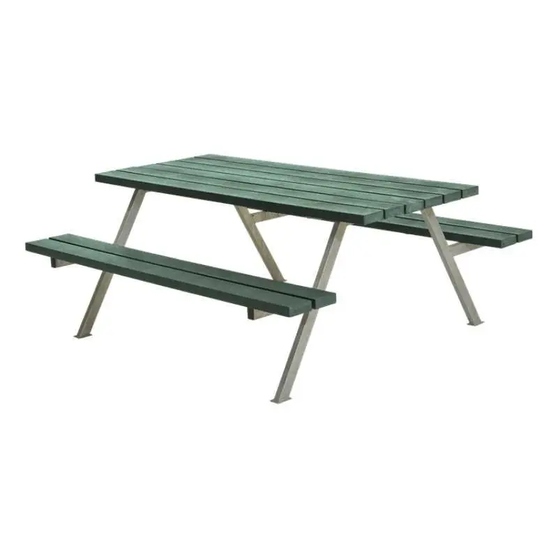 Superprijs Picknicktafel gerecycled kunststof groen - Alpha 177 cm