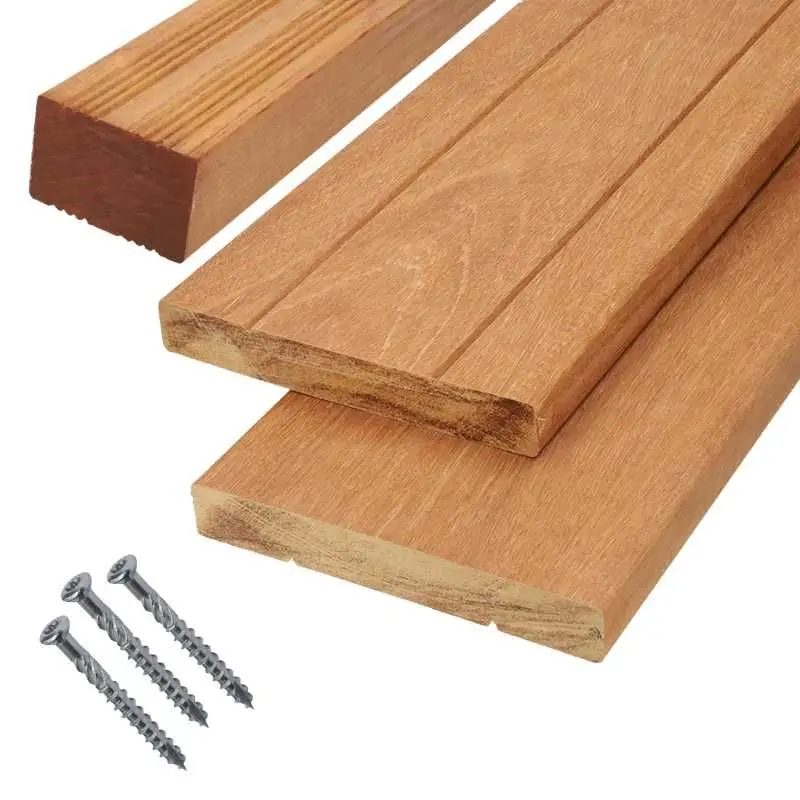 Vlonderplank totaalpakket hardhout Bankirai 2,8 x 19 cm (2,75 mtr) groef/vlak Speciale Aanbieding