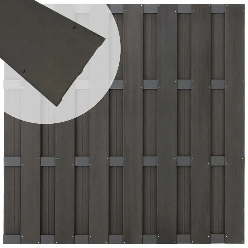 Hete Deal Zelfbouw schutting composiet Bari antraciet met antraciet alu accessoires (180 x 180 cm)