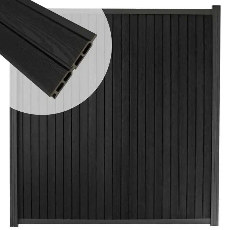 Zelfbouw schutting verticaal Rhombus Double zwart - antraciet alu accessoires (170 x 180 cm) Speciale Aanbieding