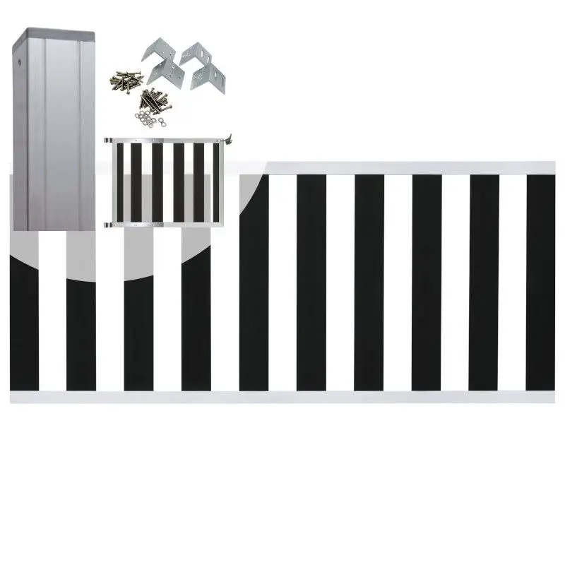 Tuinhek met poort set composiet antraciet Design met blank alu frame (4,88 mtr) Must-Have