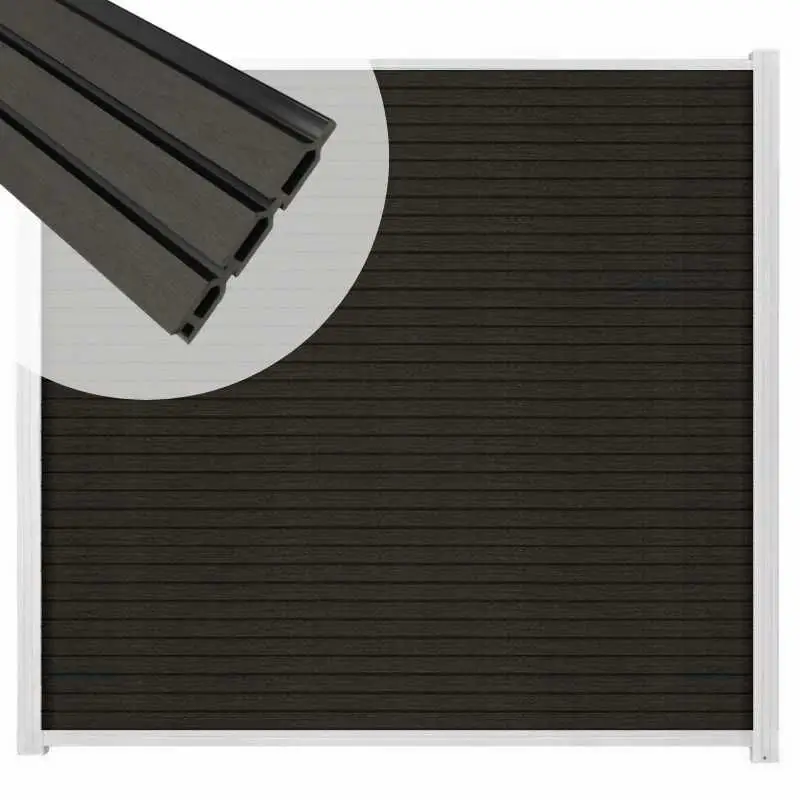 Must-Have Zelfbouw schutting composiet Rhombus Triple antraciet - wit alu accessoires (180 x 180 cm)