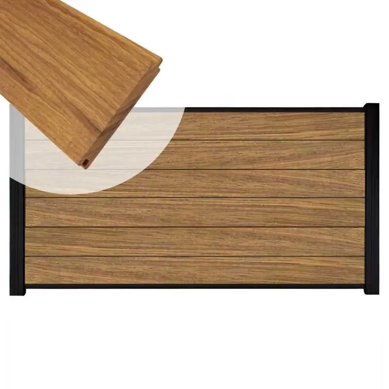 Koop Online Zelfbouw schutting hardhout Mix & Match Thermo Fraké - zwart alu accessoires (180 x 90 cm)