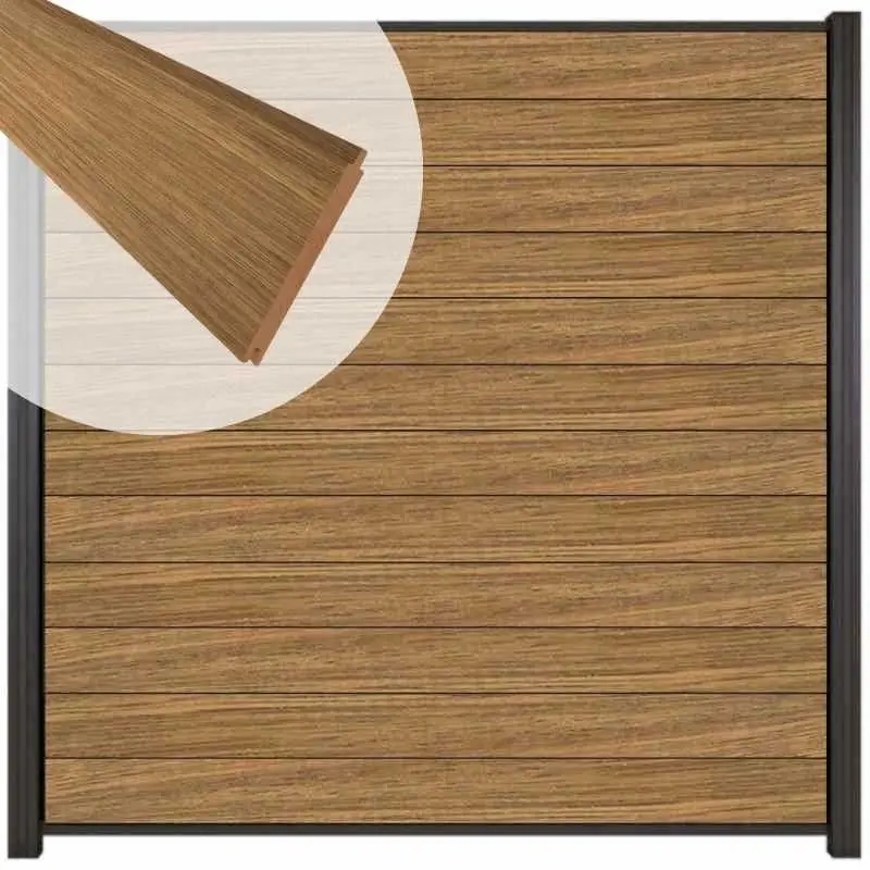 Finale Uitverkoop Zelfbouw schutting hardhout Mix & Match Thermo Fraké met antraciet alu accessoires (180 x 180 cm)