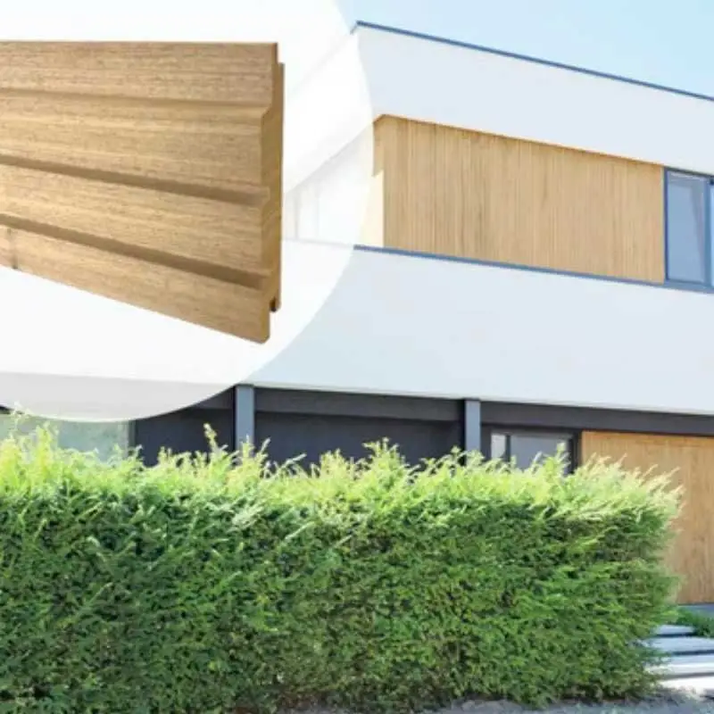 Op = Op Rhombusprofiel hardhout Thermo Ayous Stripes triple S 2,5 x 12,2/14 cm