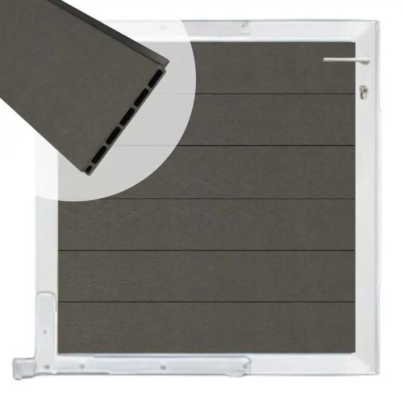 Tuinpoort aluminium wit frame Mix & Match - composiet antraciet (90 x 90 cm) Korting