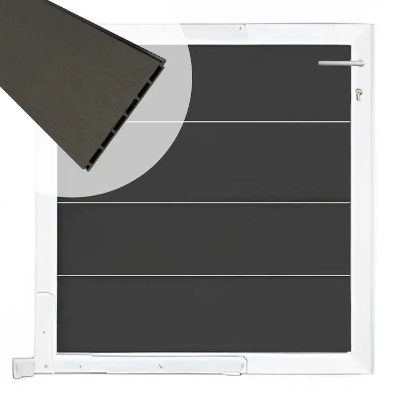 Koopje Tuinpoort aluminium wit frame Modular - composiet antraciet (90 x 90 cm)