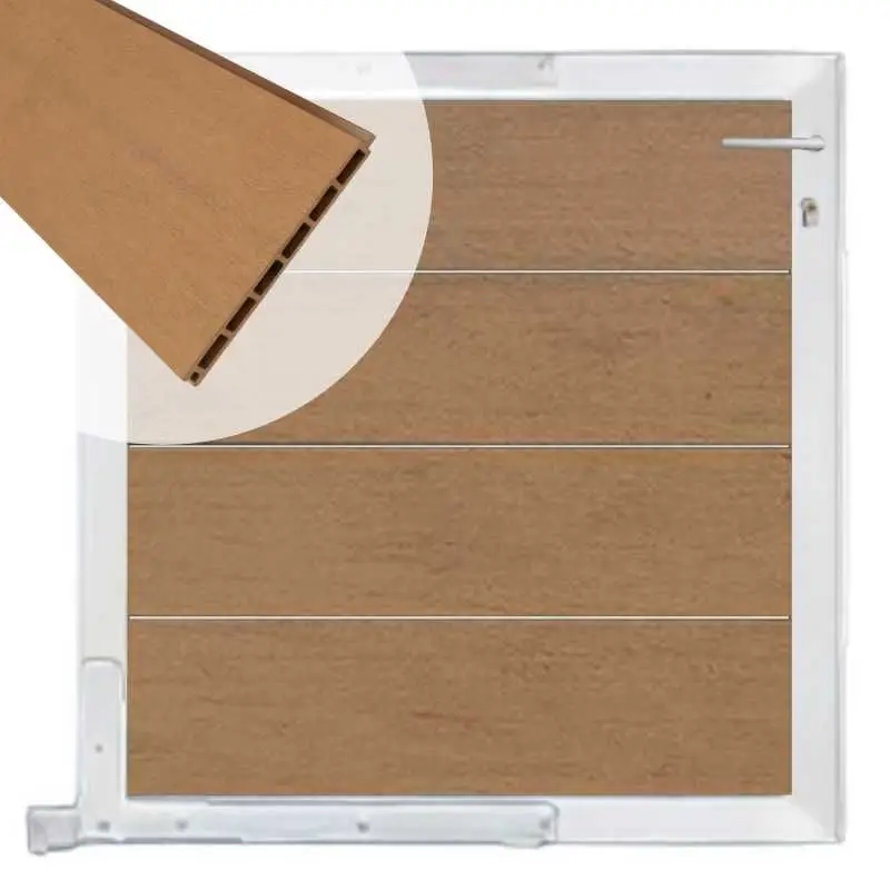 Lage Kosten Tuinpoort aluminium blank frame Modular - composiet bruin gevlamd (90 x 90 cm)