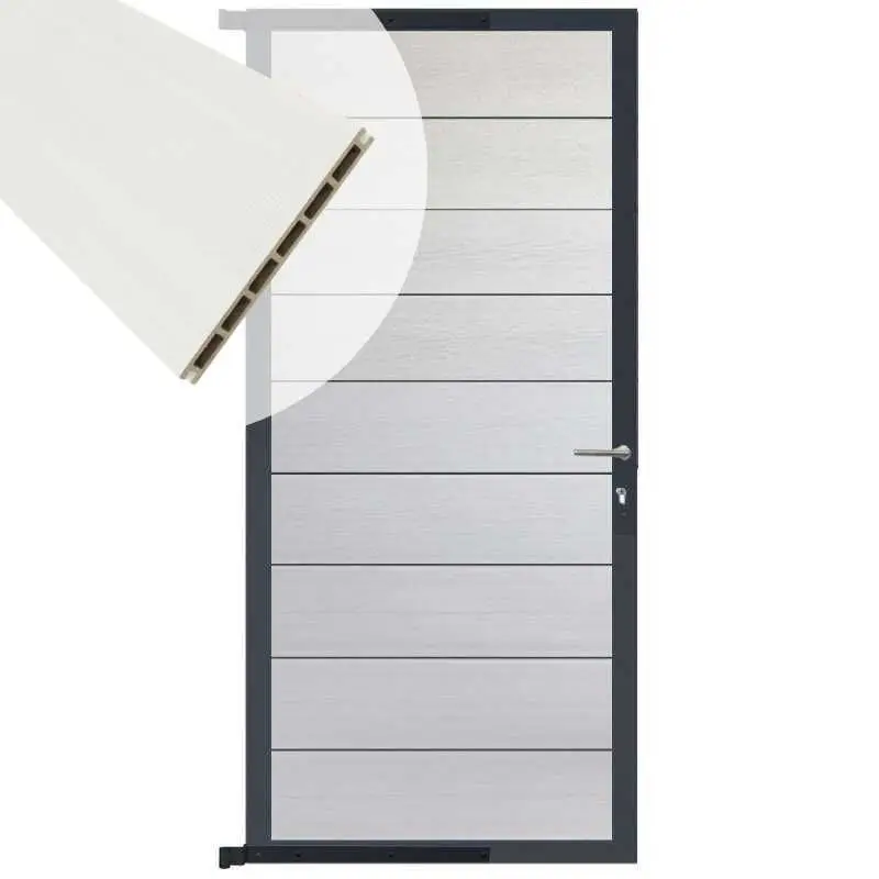 Fabrieksprijs Tuindeur aluminium antraciet frame Modular - composiet wit (90 x 200 cm)