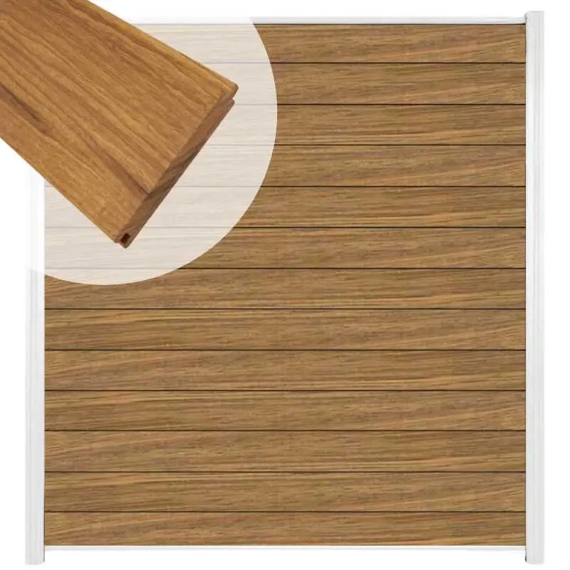 Beperkte Voorraad Zelfbouw schutting hardhout Mix & Match Thermo Fraké - wit alu accessoires (180 x 200 cm)