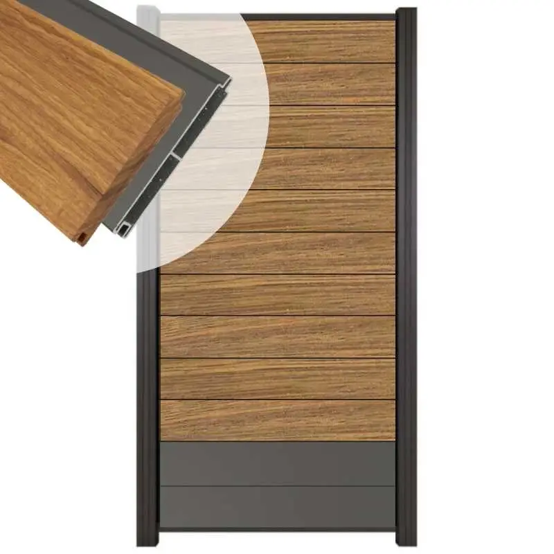 Zelfbouw schutting hardhout Mix & Match Thermo Fraké / antraciet - antraciet alu accessoires (90 x 180 cm) Betrouwbaar