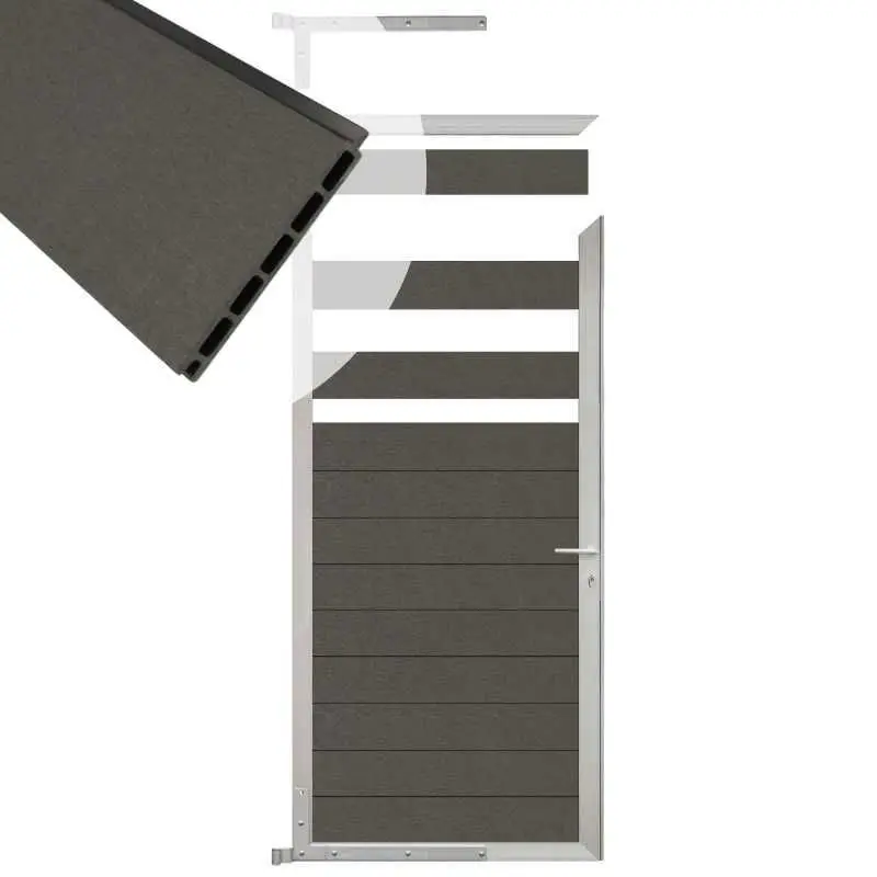 Alleen Vandaag Tuindeur aluminium blank frame Mix & Match - composiet antraciet (90 x 180 cm)