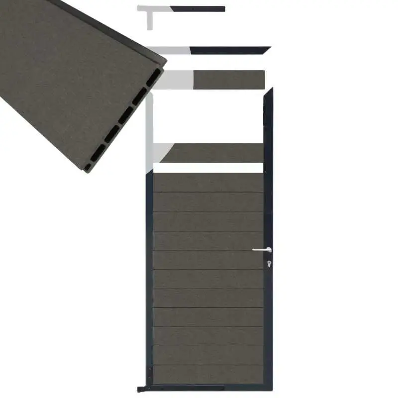 Koopje Tuindeur aluminium antraciet frame Mix & Match - composiet antraciet (90 x 200 cm)