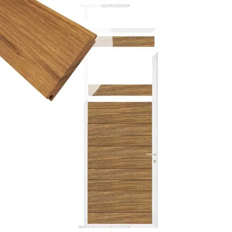 Meest Verkocht Tuindeur aluminium wit frame Mix & Match - hardhout Thermo Fraké (90 x 200 cm)