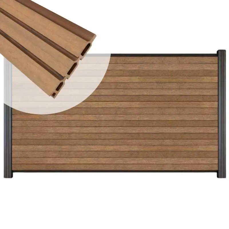 Aanbieding Zelfbouw schutting composiet Rhombus Triple bruin gevlamd - antraciet alu acc (180 x 90 cm)
