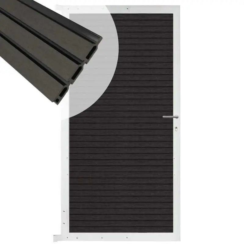 Tuindeur aluminium wit frame Rhombus Triple - composiet antraciet (90 x 180 cm) Tijdelijk Beschikbaar