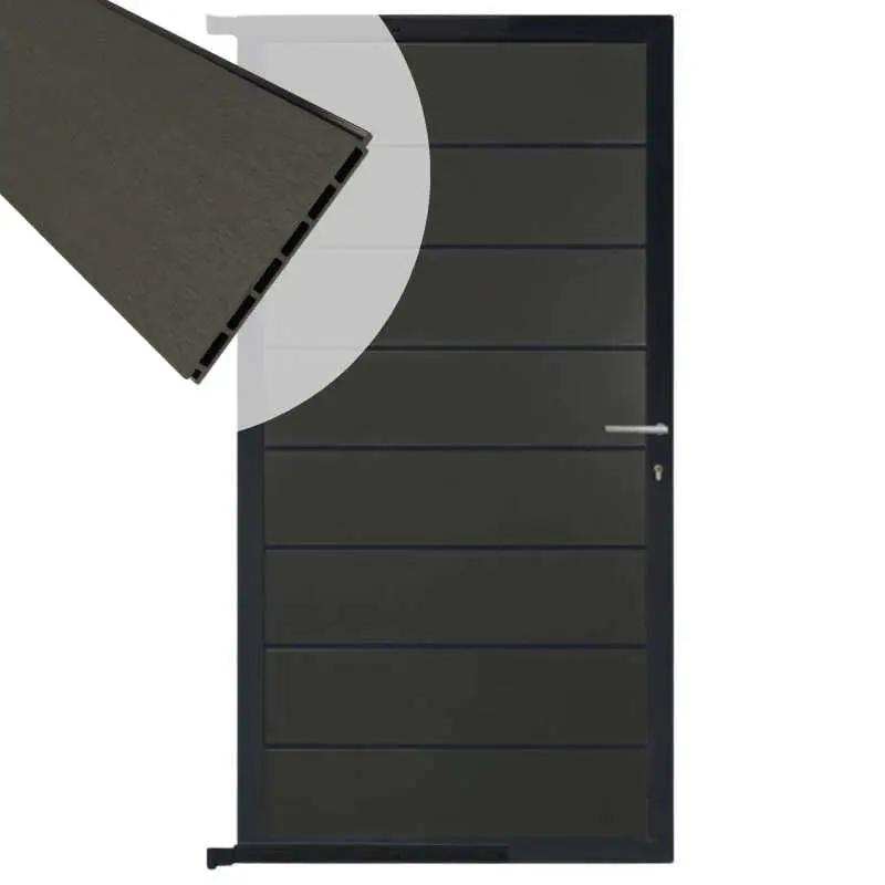 Tuindeur aluminium antraciet frame Modular - composiet antraciet (90 x 180 cm) Merkproduct
