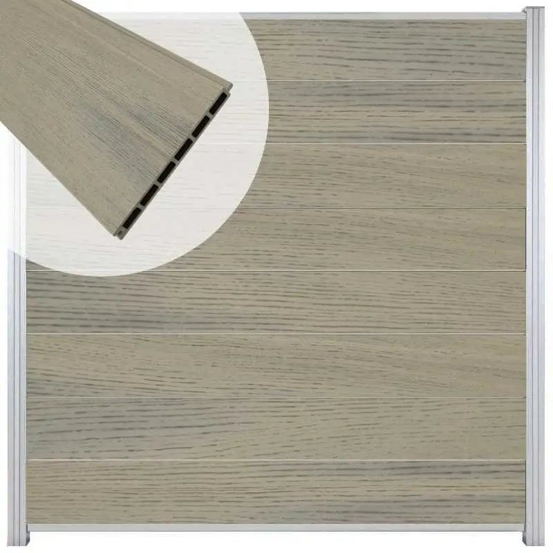 Alleen Vandaag Zelfbouw schutting composiet Modular co-ex grijs - blank alu accessoires (180 x 180 cm)