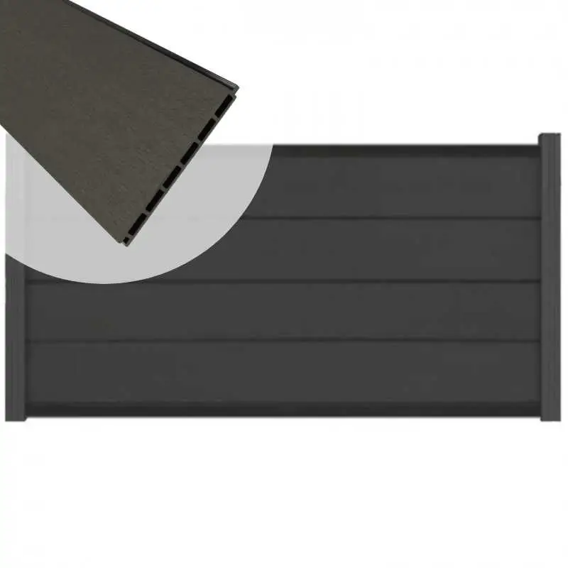 Zelfbouw schutting composiet Modular antraciet - antraciet alu accessoires (180 x 97 cm) Exclusieve Aanbieding