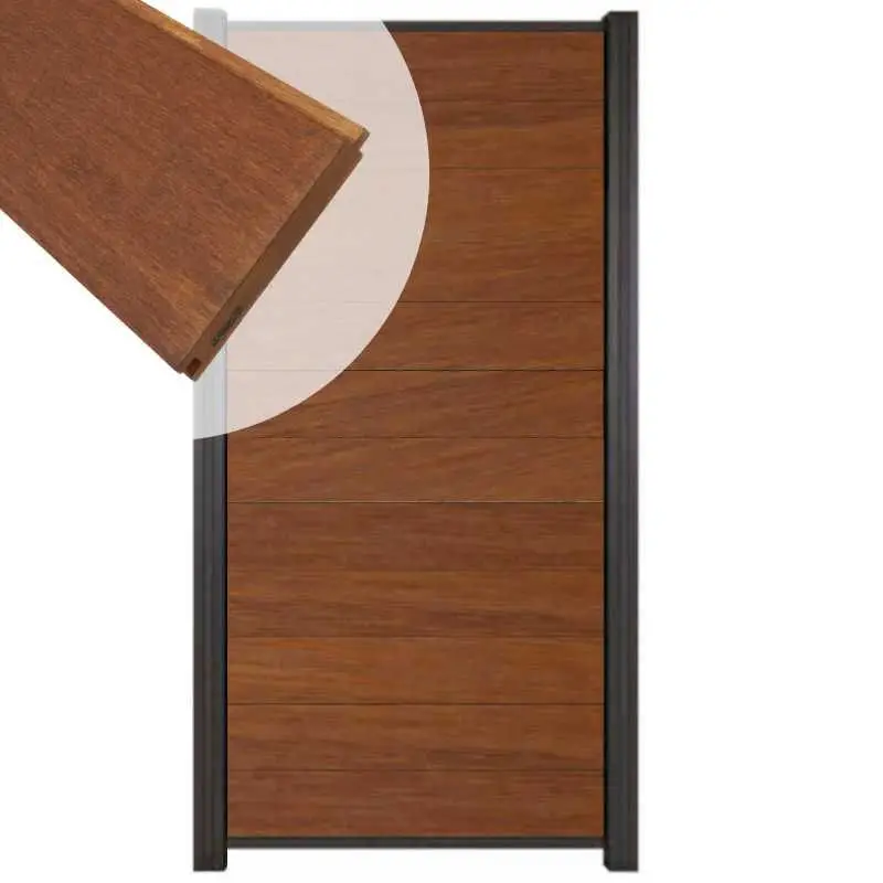Bestel Nu Zelfbouw schutting hardhout Mix & Match Bamboe - antraciet alu accessoires (90 x 180 cm)
