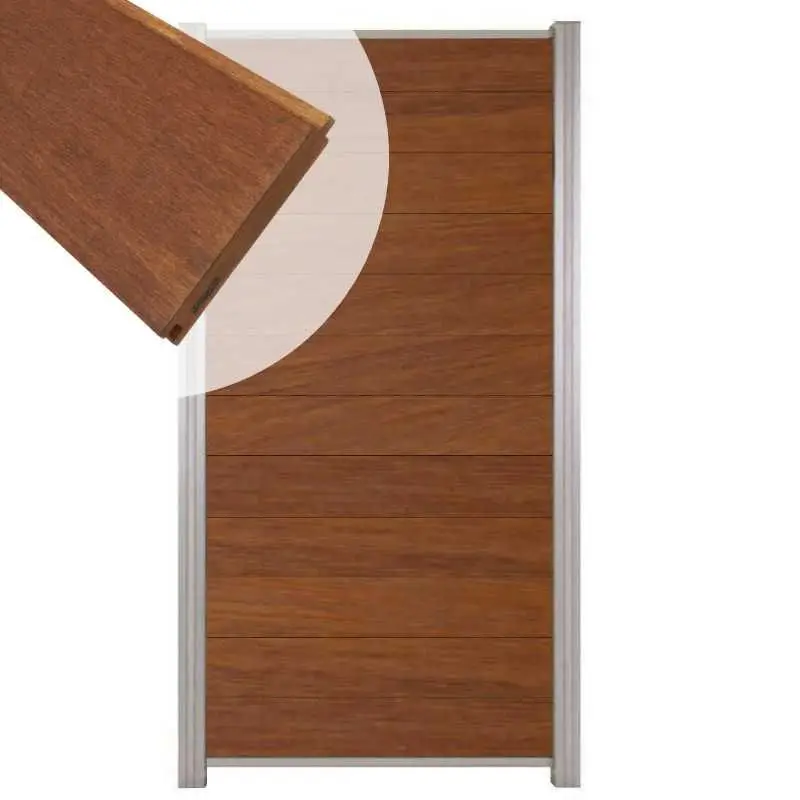 Populair Zelfbouw schutting hardhout Mix & Match Bamboe - blank alu accessoires (90 x 180 cm)