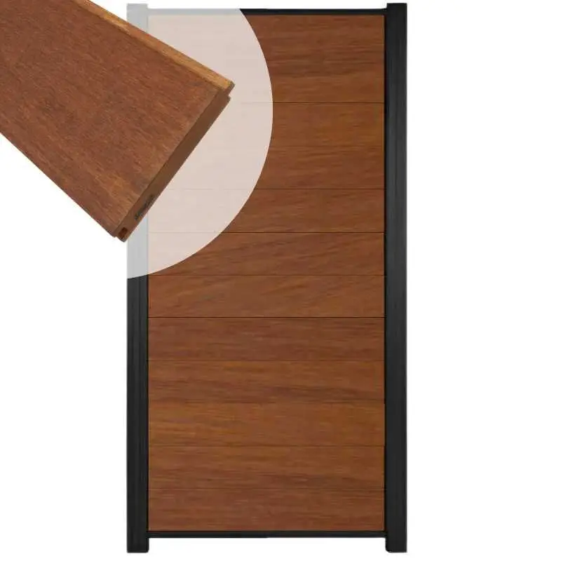 Rechtstreeks Van De Fabrikant Zelfbouw schutting hardhout Mix & Match Bamboe - zwart alu accessoires (90 x 180 cm)