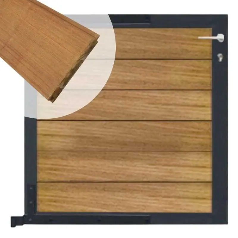 Populair Tuinpoort aluminium antraciet frame Mix & Match - hardhout Ipé (90 x 90 cm)
