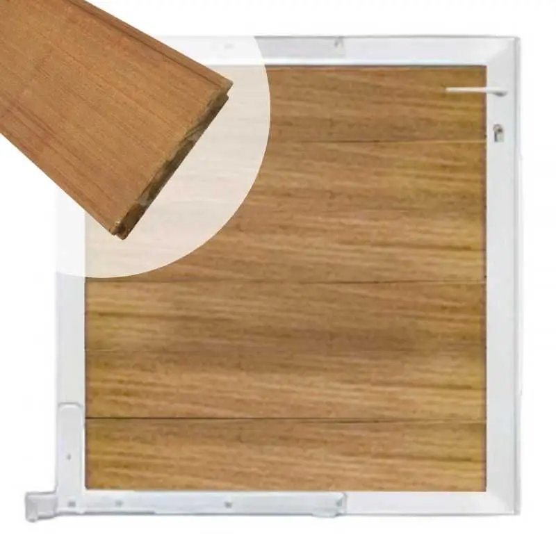 Superprijs Tuinpoort aluminium wit frame Mix & Match - hardhout Ipé (90 x 90 cm)